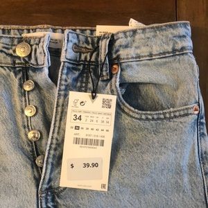 Zara High Rise Cropped Jeans